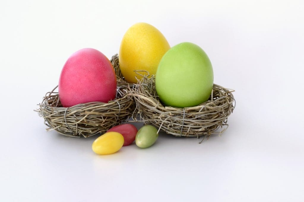 colorful boiled Easter eggs