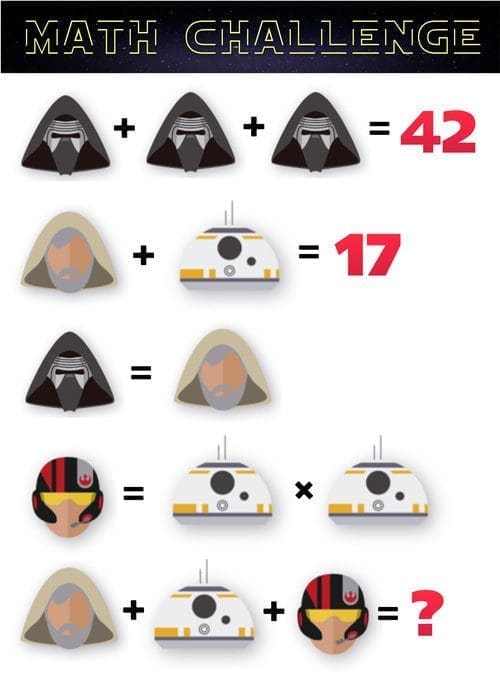 Star Wars math challenge 
