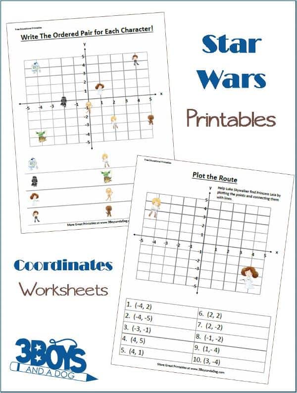 Star Wars printable coordinate worksheets